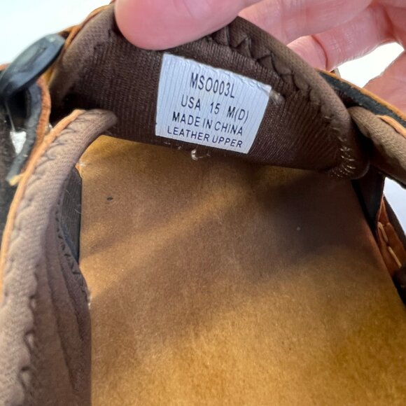 Propet Joseph Brown Fisherman Sandals Mens Size 15M Leather Comfort Hook Loop - Picture 8 of 15